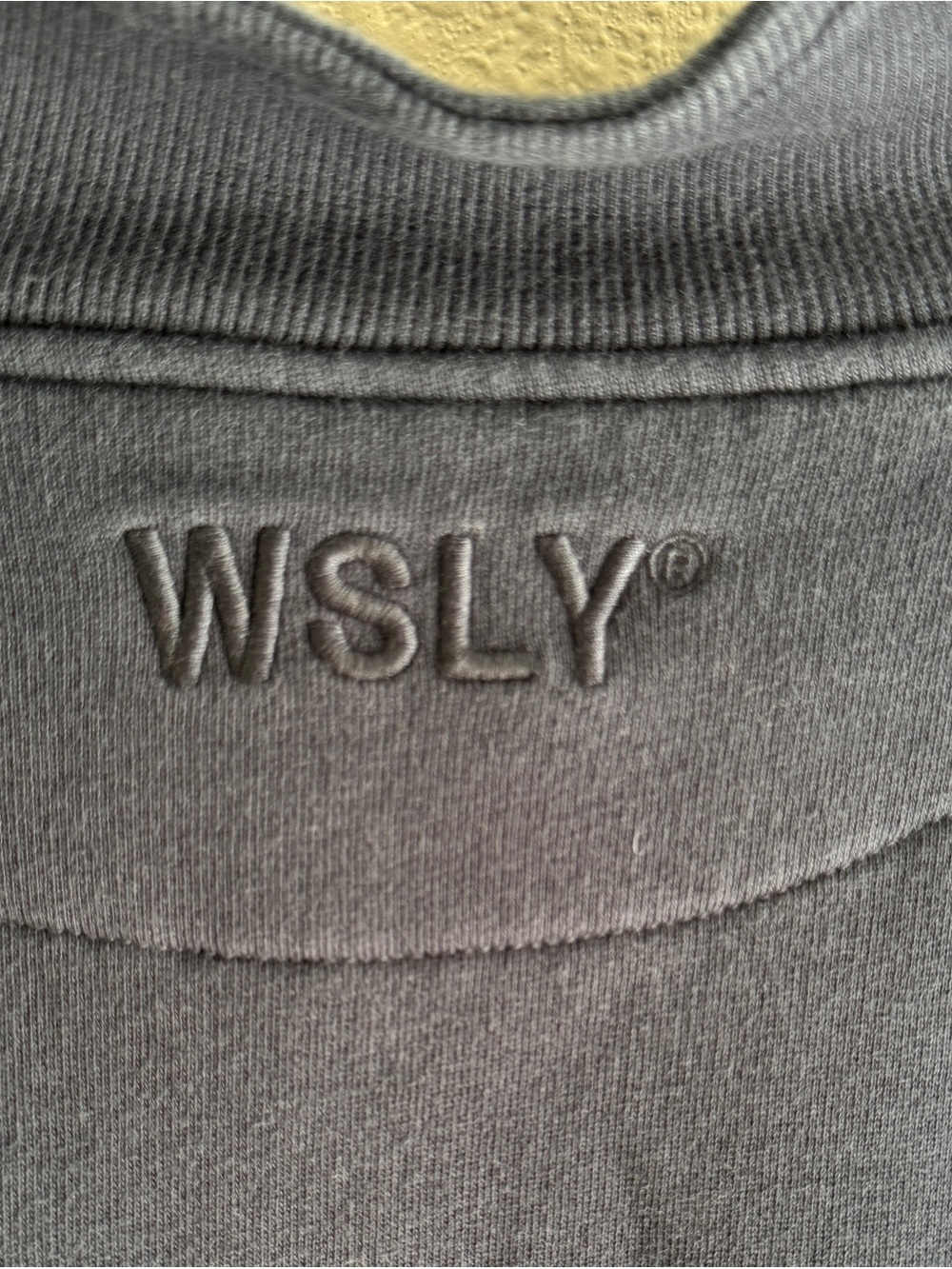 WSLY Navy Embroidered Mock Neck Pullover Sweatshirt Women Medium